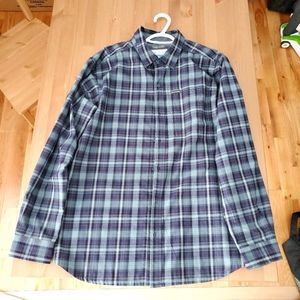 Columbia Purple and Grey Plaid Button Down